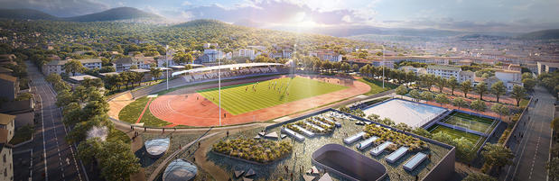 Perspective du futur stade Philippe Marcombes de Clermont-Ferrand (63)